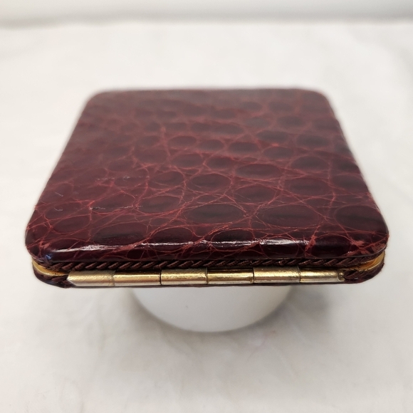 Patent Crocodile Leather Compact Mirror - Picture 2 of 9
